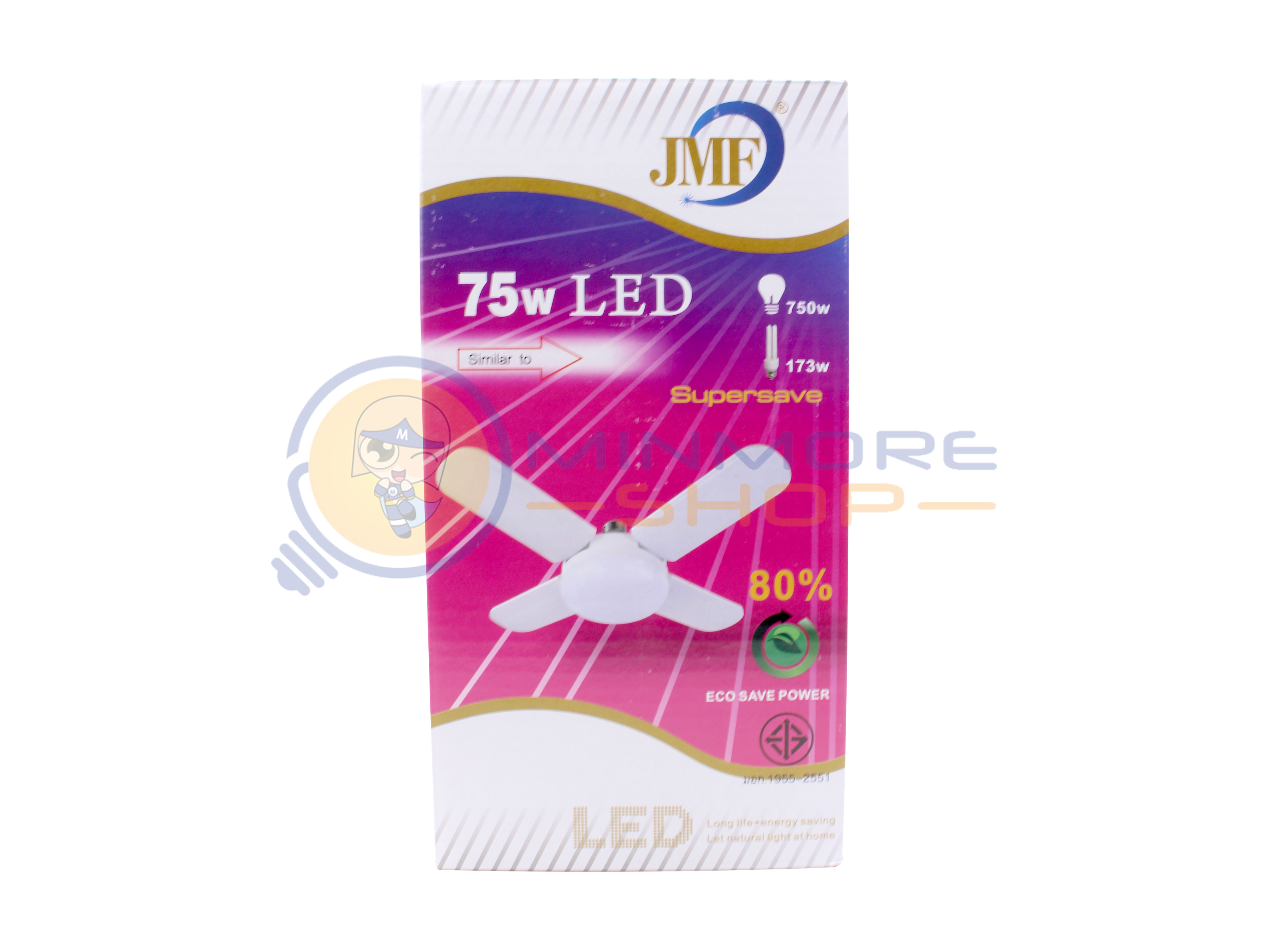หลอดไฟ LED ทรงใบพัด LED BULB FAN BLADE 65w/75w ขั้ว E27 ยี่ห้อ JMF