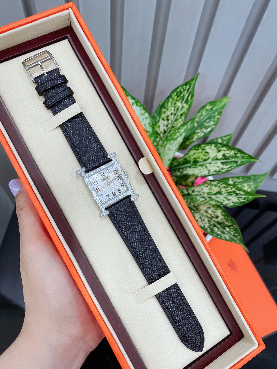 Hermes H Watch With Diamond