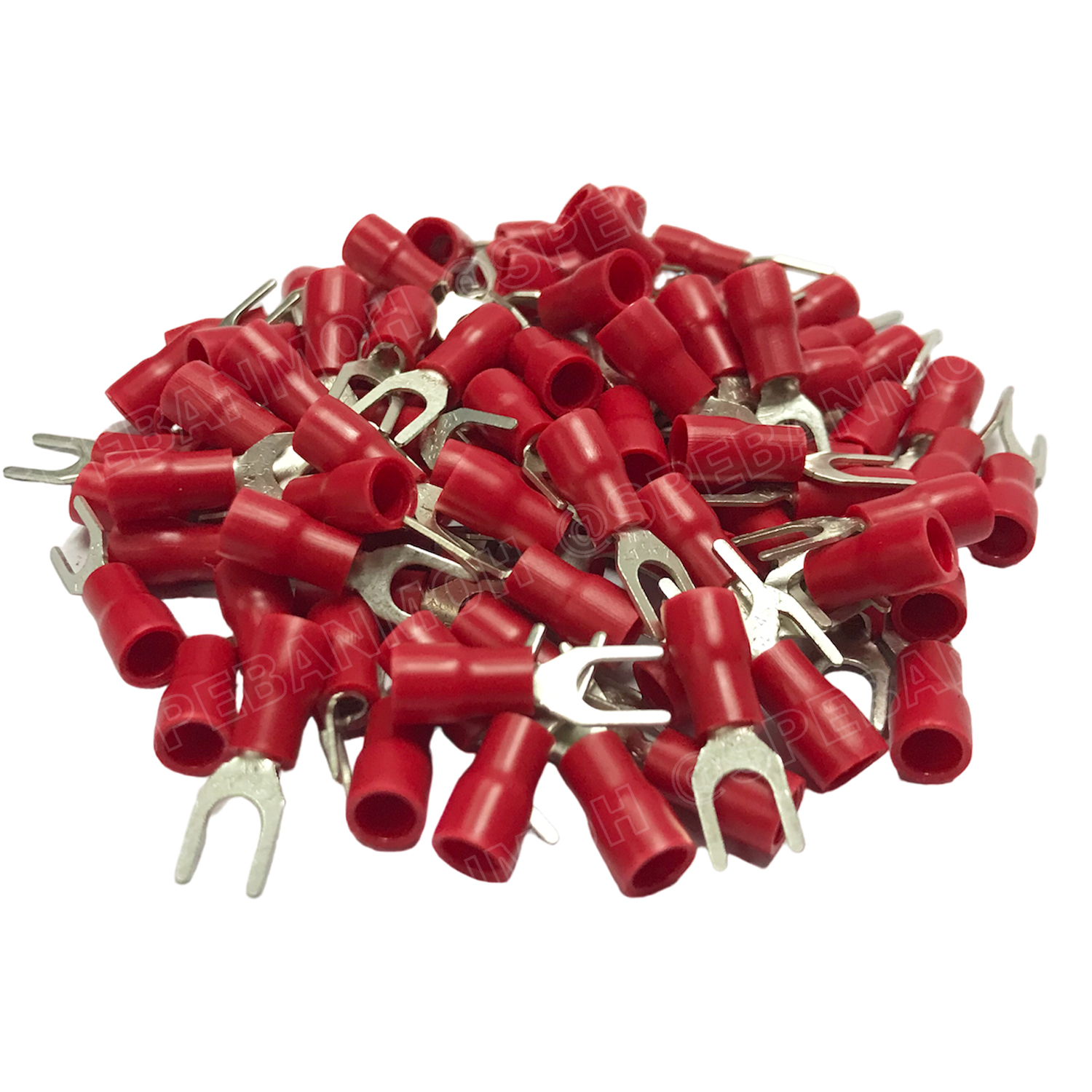 [ 100 ตัว/ถุง ] SV1.25-4 หางปลาแฉก หางปลาหุ้มฉนวน เทอร์มินอล หางปลาย้ำสายไฟ หางปลา หางปลาแฉกหุ้ม หางปลาแฉก Terminal Crimping หางปลา แฉกหุ้ม หางปลาต่อสาย ขั้วต่อสายไฟ หางปลาก้ามปู หางปลา SV Spade Terminal