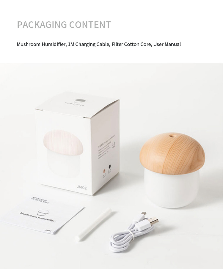 Jisulife JM02 Mushroom LED Humidifier เครื่องทำความชื้น พร้อมไฟ LED พ่นไอน้ำระดับ Nano ประกันศูนย์ 6 เดือน