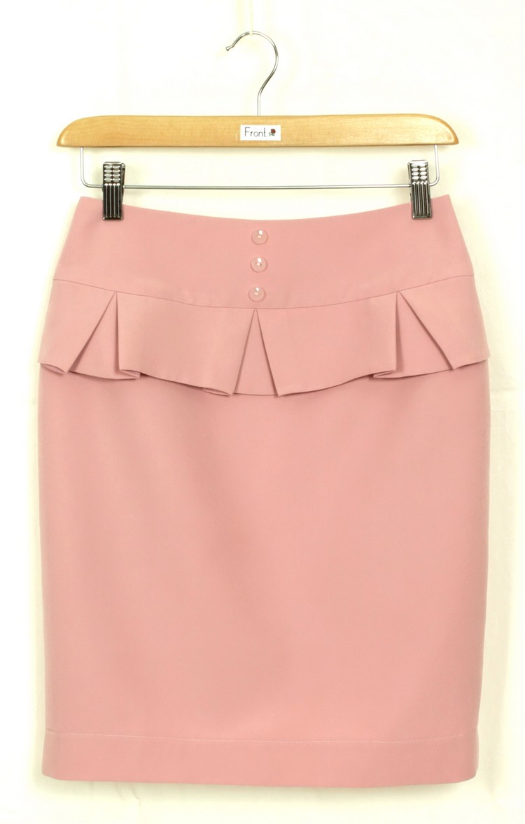 SK-166 กระโปรงแฟชั่น&ทำงาน ทรงสอบ ผ้า HIGH TWICH สีชมพูอมม่วง