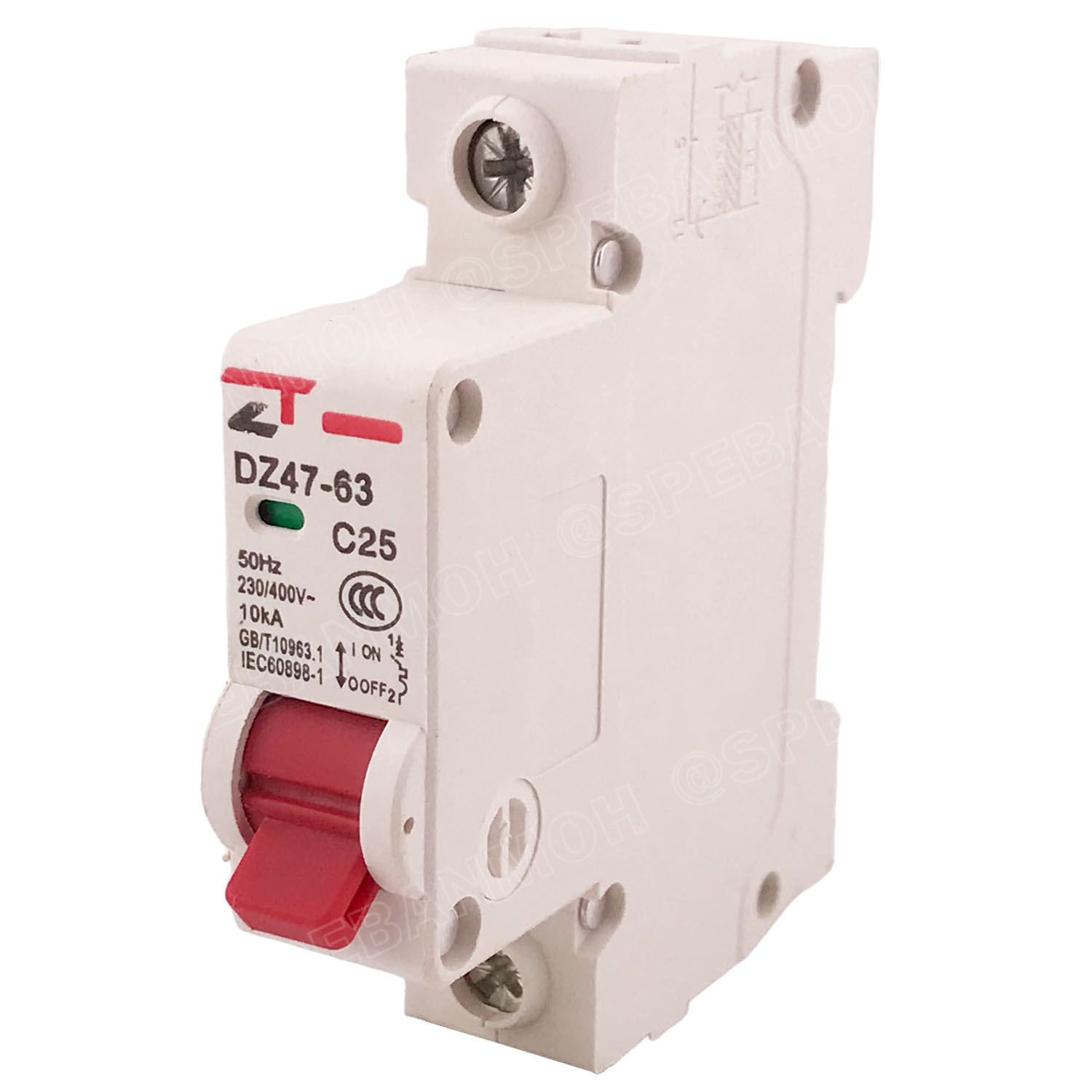 DZ47-63-1P 25A เบรกเกอร์ ลูกย่อย ยึดรางปีกนก 1P 25A AC Circuit Breaker เบรกเกอร์ตัดไฟเกิน 1โพล 25แอมป์ คัดเอาท์ ป้องกันกระแสเกิน Overload ป้องกันการลัดวงจร Short circuit เบรกเกอร์ตัดไฟ เบรกเกอร์ลูกย่อย Ac Circuit Breaker ไฟบ้าน 230V/400V AC มินิเซอกิตเบรก
