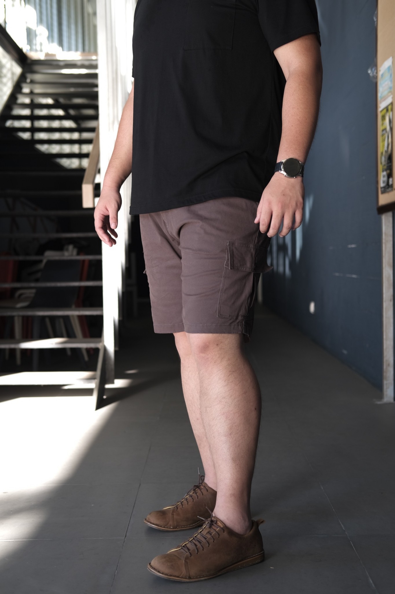 กางเกงคาร์โก้ ผ้าชิโน่ ขาสั้น สำหรับผู้ชายอ้วน ผ้ายืด3ส่วนใส่สบาย ไซส์ใหญ่ 40-48"