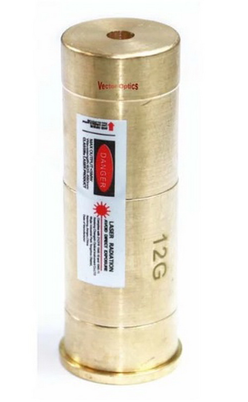 Vector Optics เลเซอร์ตั้งศูนย์สำหรับลูกซอง เบอร์ 12 Brass Style Red Dot Laser Bore Sight 12 GA Caliber Sight Bore sight Kit Collimator