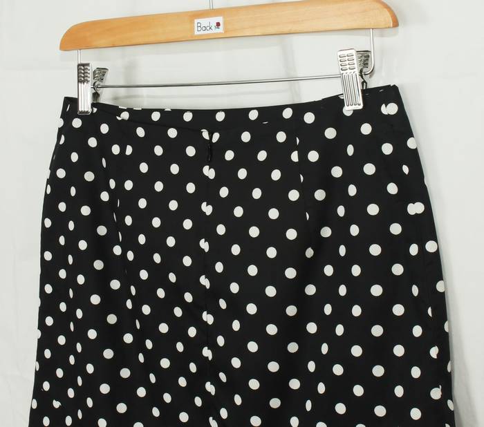 SK-198 กระโปรงแฟชั่น&ทำงาน ทรงย้วย ผ้าคอตต้อนญี่ปุ่นสีดำ Polka Dot Black