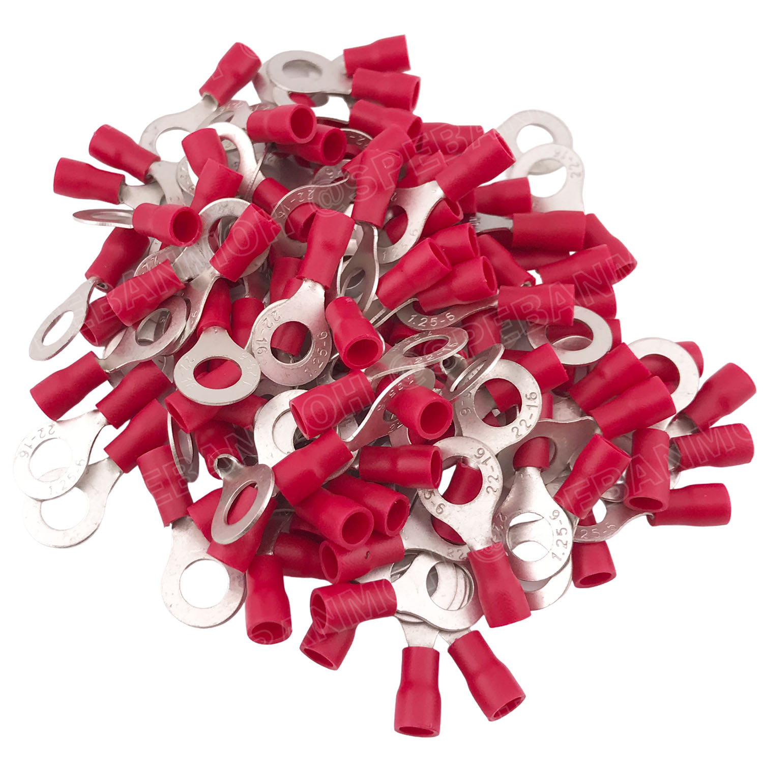 [ 100 ตัว/ถุง ] RV1.25-8 สำหรับสาย 0.5-1.5 sq.mm 22-16AWG หางปลากลม หางปลาหุ้มฉนวน เทอร์มินอล หางปลาย้ำสายไฟ หางปลา หางปลากลมหุ้ม หางปลาแฉก Terminal Crimping หางปลา กลมหุ้ม หางปลาต่อสาย ขั้วต่อสายไฟ หางปลาวง หางปลา RV Spade Terminal หางปลากลมหุ้มฉนวน