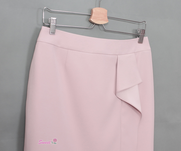 SK-504 กระโปรงทรงสอบ ผ้าเมแกนสีนู้ด