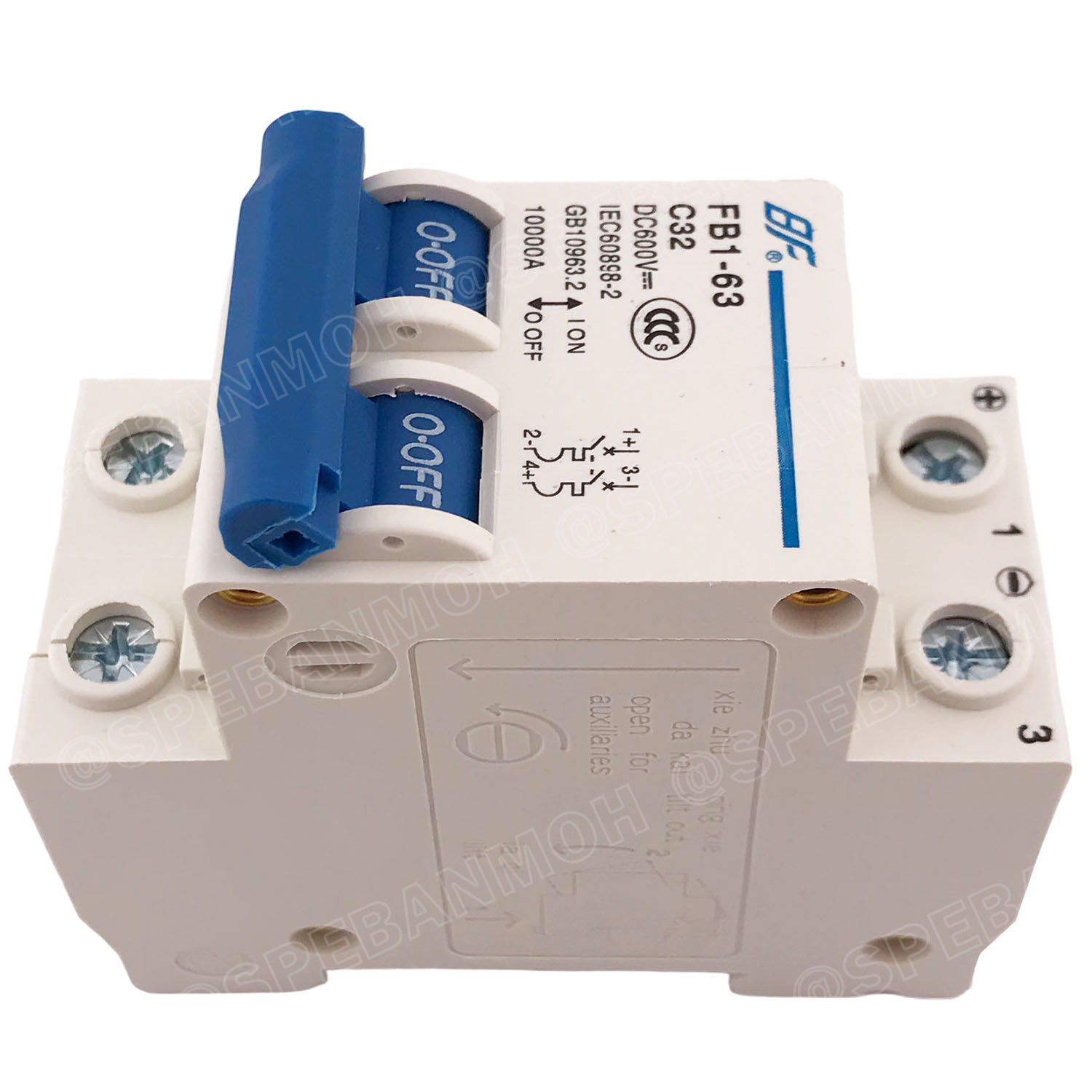 [ 1ชิ้น ] FB1-63-2P 32A BF เบรกเกอร์ ดีซี 2P 32แอมป์ 2Pole DC Breaker 600 VDC DC Circuit Breaker 2P สำหรับงาน solar cell เบรกเกอร์ไฟฟ้าโซลาร์เซลล์ DC ป้องกันกระแสเกิน ใช้ได้กับไฟฟ้ากระแสตรง DC เบรกเกอร์ 2โพล Solar Breaker เซอร์กิตเบรกเกอร์ MCB Breaker