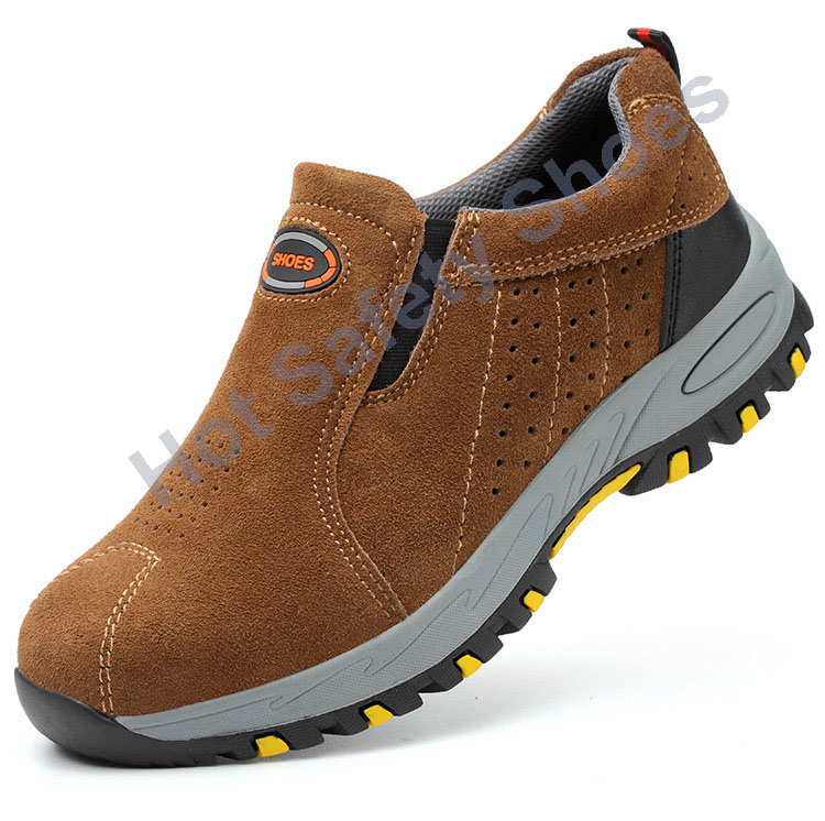 HOT STAR NO.12 รองเท้าเซฟตี้ รองเท้าหัวเหล็ก รองเท้าเซฟตี้หนังแท้ รองเท้านิรภัย ดีไซส์สวย ทันสมัย ระบายอากาศดี พื้นยาง กันลื่น เหมาะชายและหญิง