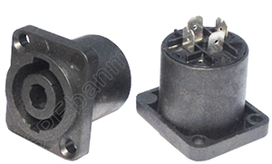 [ 5ชิ้น ] SPF-001 ปลั๊กสเปคคอน 4 โพล ติดแท่น (Speak-On 4 Pole Mounted) เหลี่ยมเล็ก