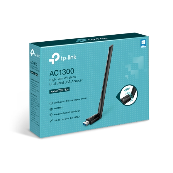 TP-LINK Archer T3U Plus AC1300 High Gain Wireless Dual Band USB Adapter Limited lifetime