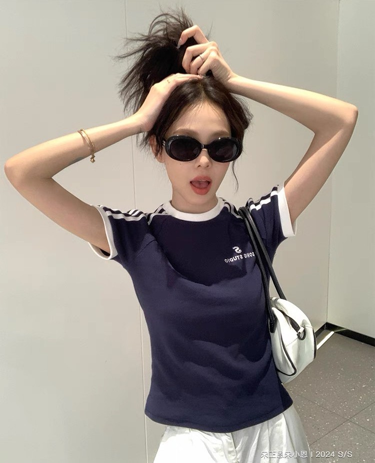 S studio tee เสื้อยืดแขนสั้นกุ้นขอบ