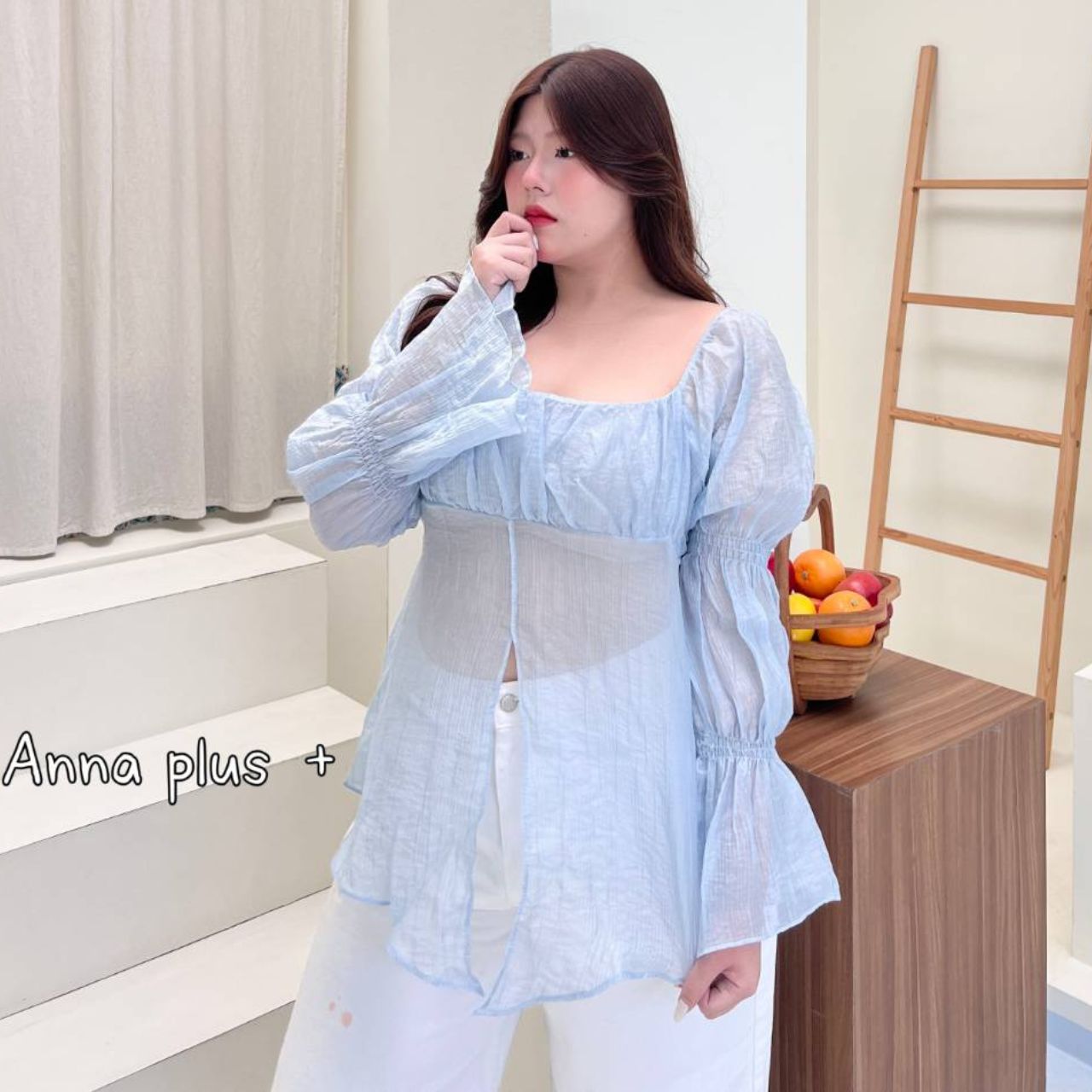 A204 เสื้อสาวอวบ แขนยาว อกได้ถึง50 มี6สี ขาว ดำ แดง ชมพู ฟ้า เหลือง อก40-50นิ้ว