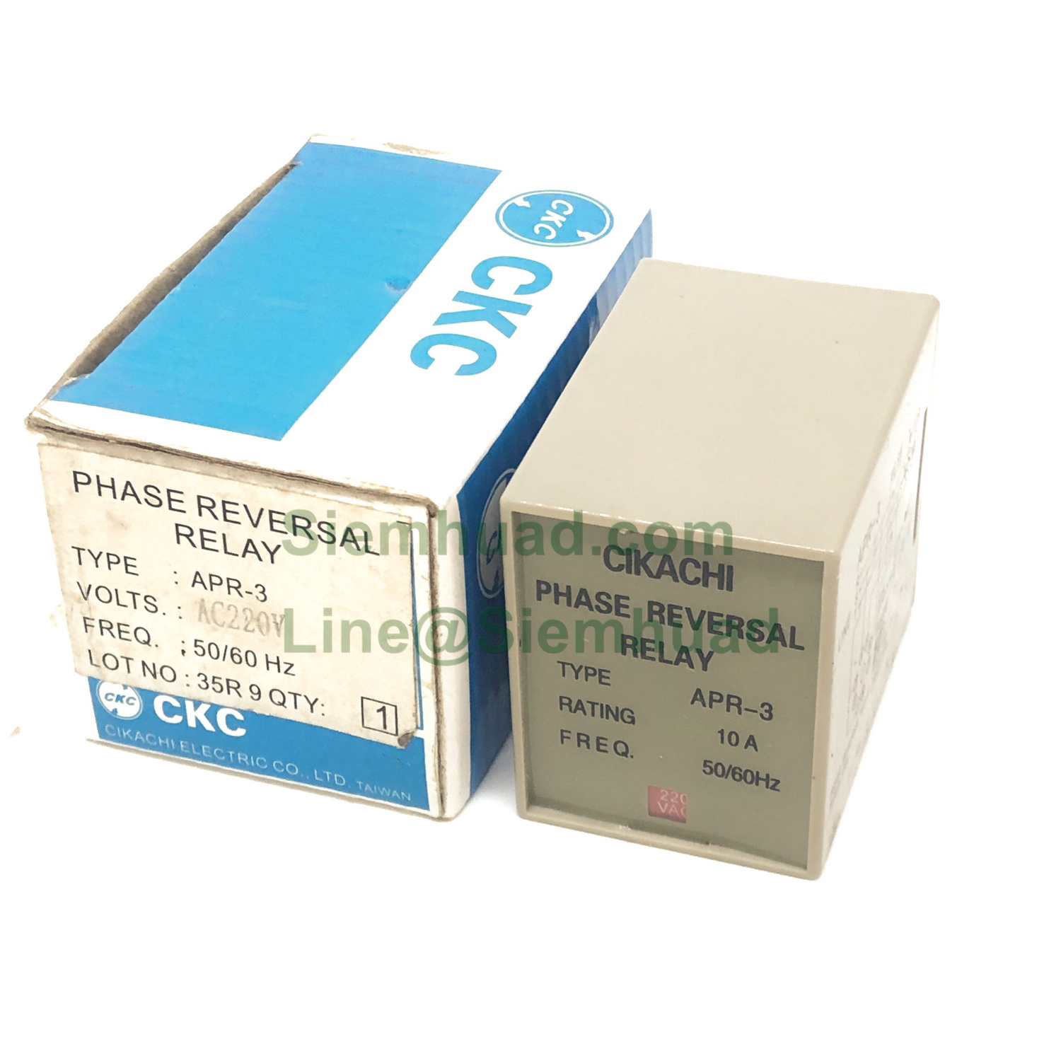 คุมเฟรส เฟสกลับรีเลย์ ตัวกันไฟตก PHASE REVERSAL RELAY (CIKACHI) APR-3 220V, APR-4 380V,