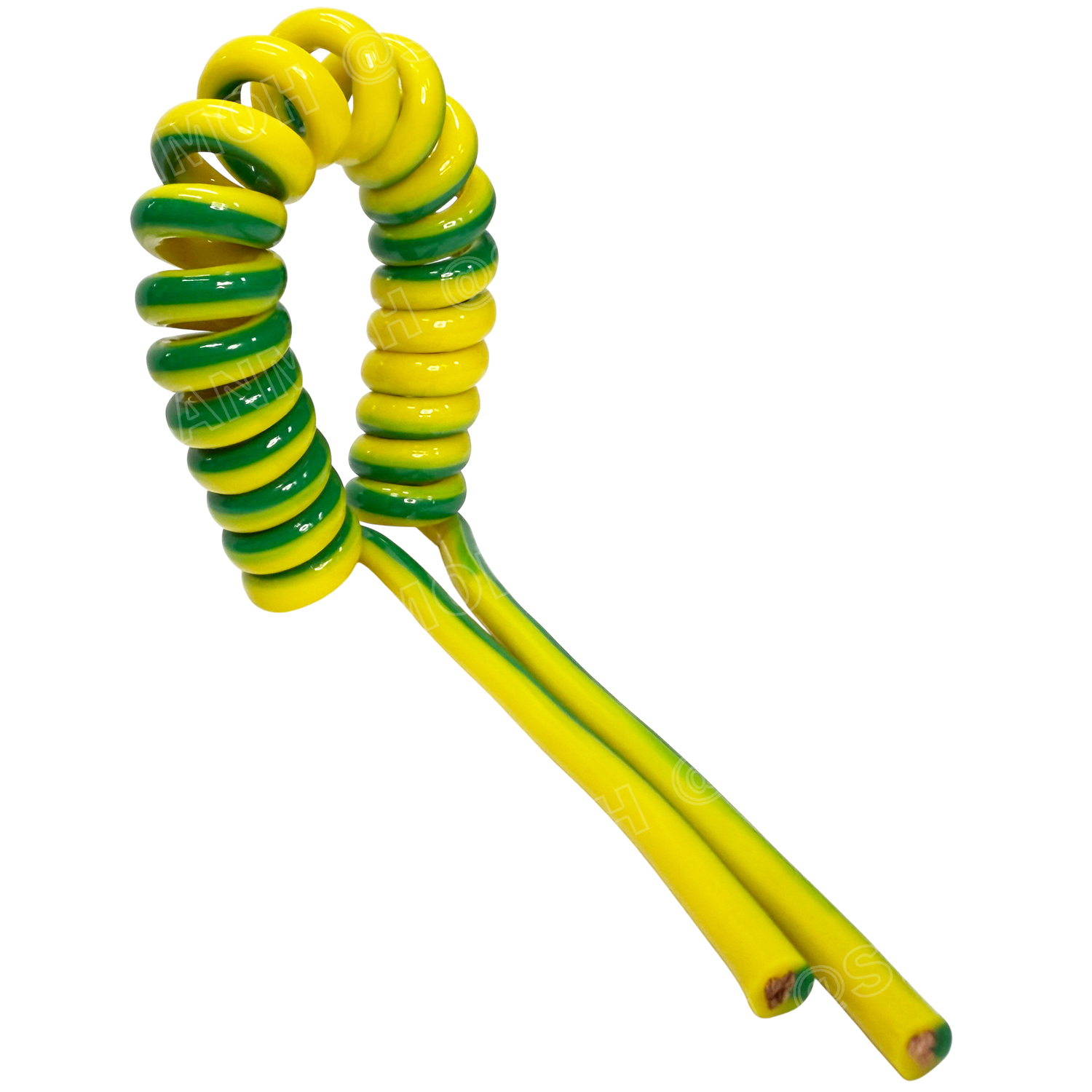[ 1 เส้น ] CBS-GY สายไฟสปริง เขียวคาดเหลือง ฉนวนสาย TPU Spring Cable Wire Yellow-green Ground Wire 1core สายกราวด์ตู้คอนโทรล สายไฟอ่อน Spiral Cable FLEXCIBLE WIRE สายไฟอ่อน สายคอนโทรล กราวด์ตู้คอนโทรล Ground Wire For Control Box