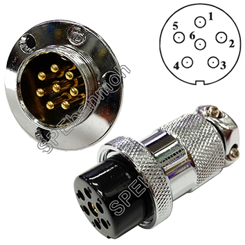 ปลั๊กเหล็ก 6 Pin ต่อสาย PL25-06 ขนาด 25มิล