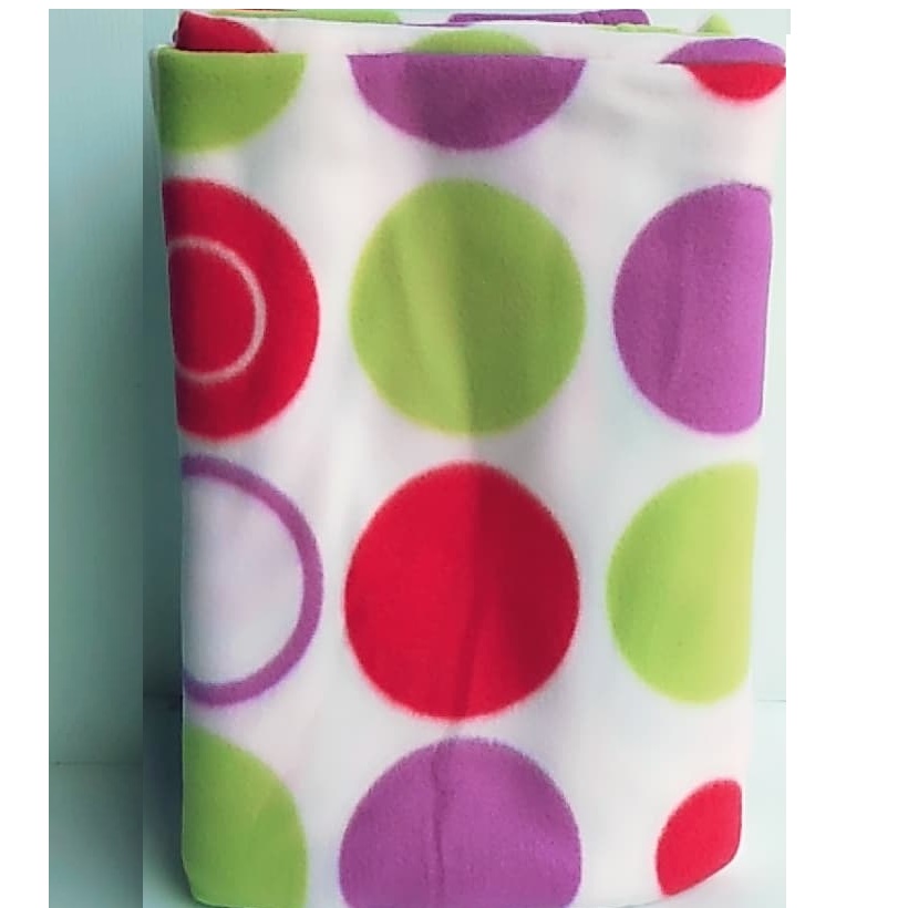 ผ้าห่มกันหนาว ผ้าห่มของขวัญ ผ้าห่มสำลีราคาถูก ผ้าห่มกันหนาว เนื้อนุ่มพิเศษ ลายวงกลมม่วง