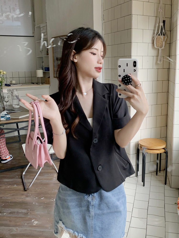 Summer mini blazer - เสื้อคลุมเบลเซอร์มินิ แขนสั้น