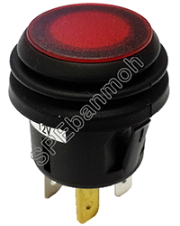 R13-527D2L-02/R สวิทช์กดติด-กดดับ กันน้ำ (Waterproof Switch) สีแดง/RED 21A 14V DC