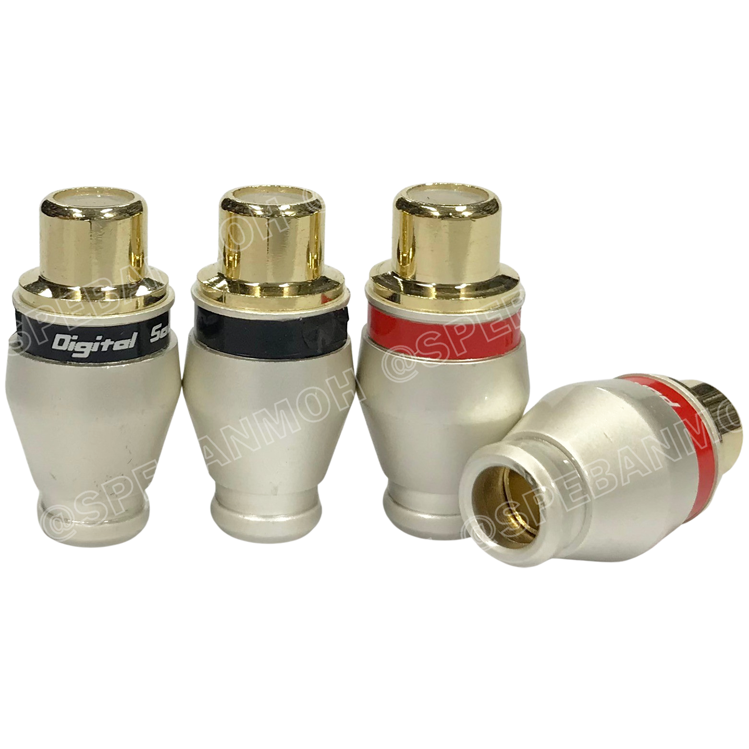 [ 4 ชิ้น ] RCA-215F 6mm เมีย Female RCA ปลั๊ก RCA ผู้ RCA Plug ตัวผู้ RCA Connector Male หัว RCA ตัวผู้ หัว RCA ตัวเมีย หัว RCA ทองแดงแท้ ปลั๊กRCA ปลั๊กต่อสายสัญญาณ หัวต่อสายRCA หัวแจ็ค RCA ตัวผู้ รุ่นตัวงอทองอย่างดี แจ็คอาร์ซีเอตัวผู้ ปลั๊กRCA สำหรับเข้า