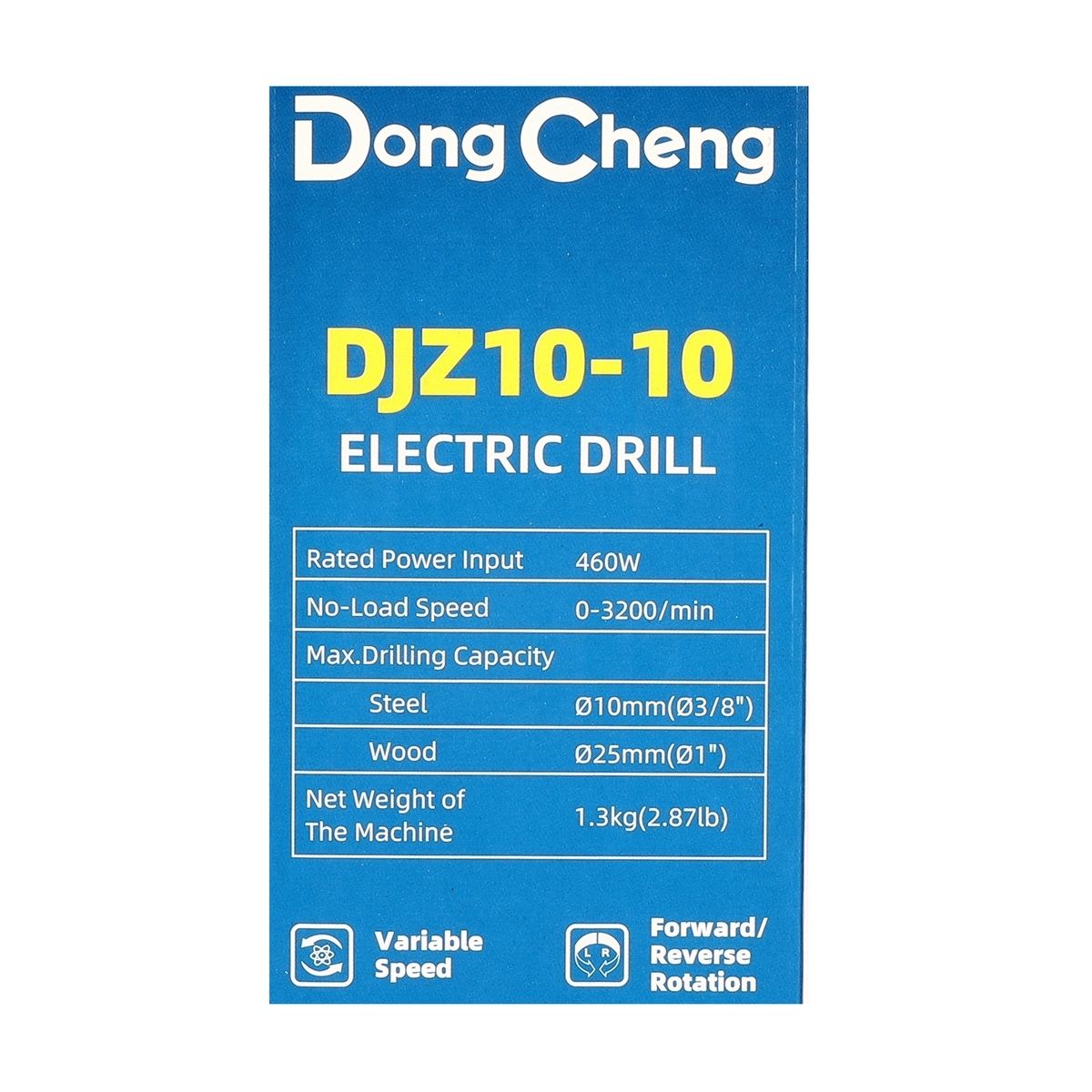 DONG CHENG สว่านไฟฟ้า 10 มม.( 3/8 นิ้ว ) รุ่น DJZ10-10 กำลังไฟ 460 วัตต์ พร้อมจำปาขัน