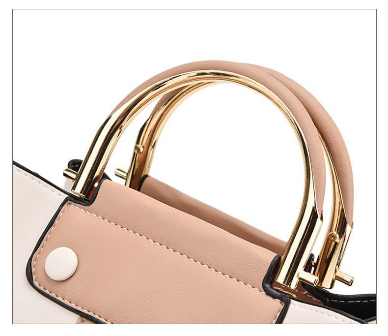 BAG-001 กระเป๋าถือแฟชั่นพร้อมสายสะพายสำหรับคุณผู้หญิง สีขาวออฟไวท์