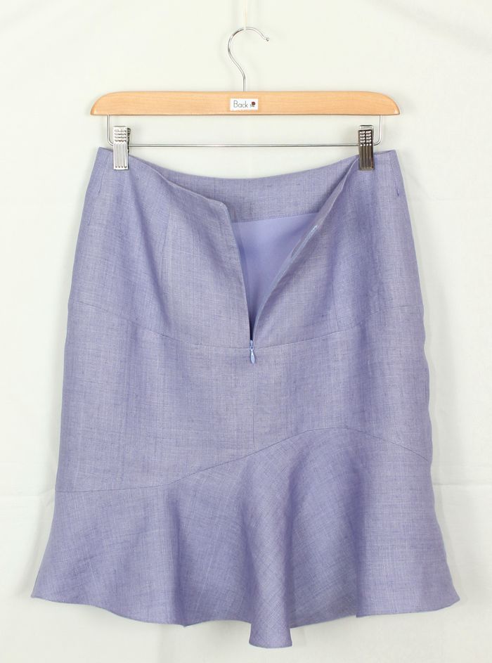 SK-220 กระโปรงแฟชั่น&ทำงาน ทรงย้วย ผ้าลินินญี่ปุ่น สีม่วง