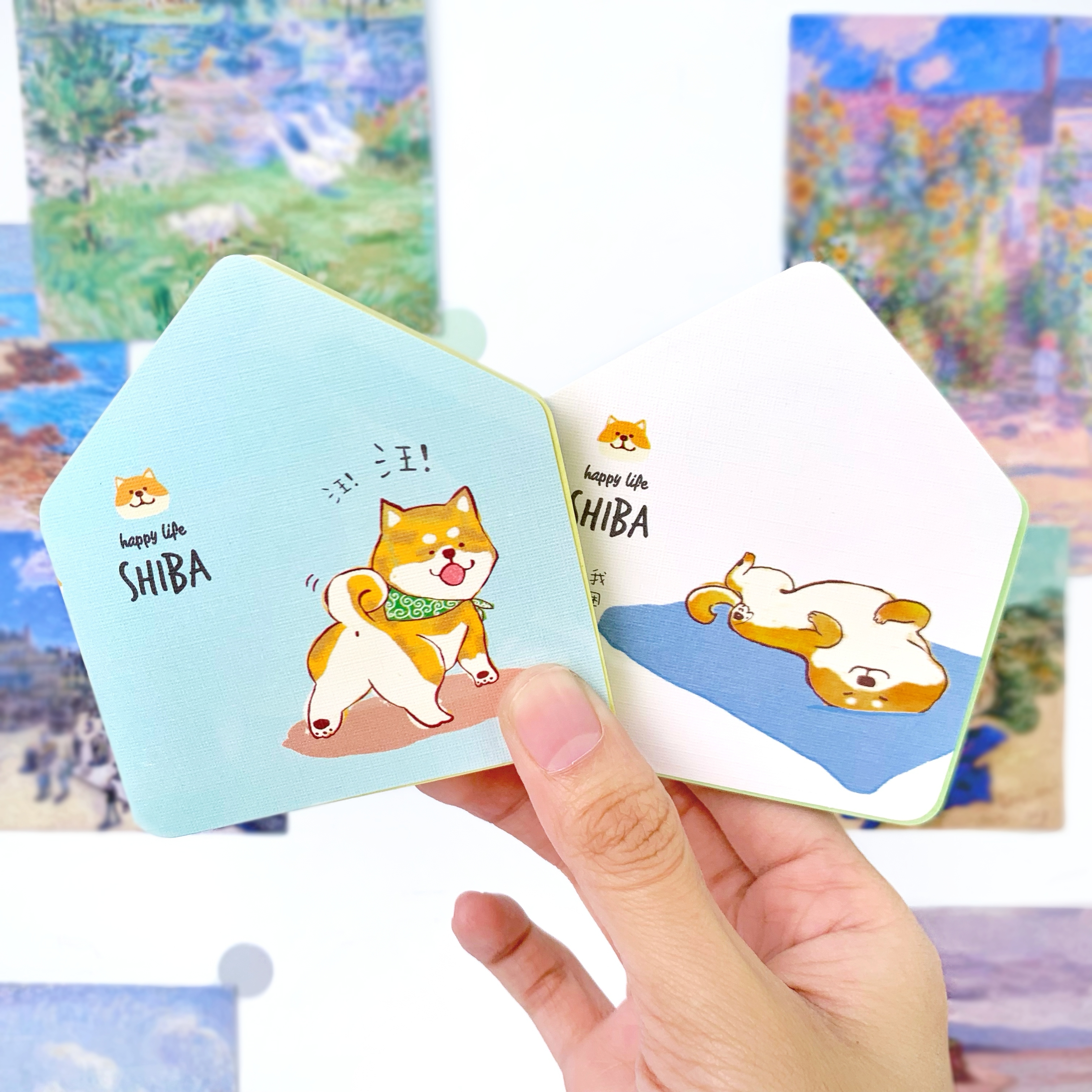 กระดาษโน๊ต โพสอิท Sticky Note ชนิดกาวในตัว ตรา deli ลาย happy life SHIBA รุ่น 66321