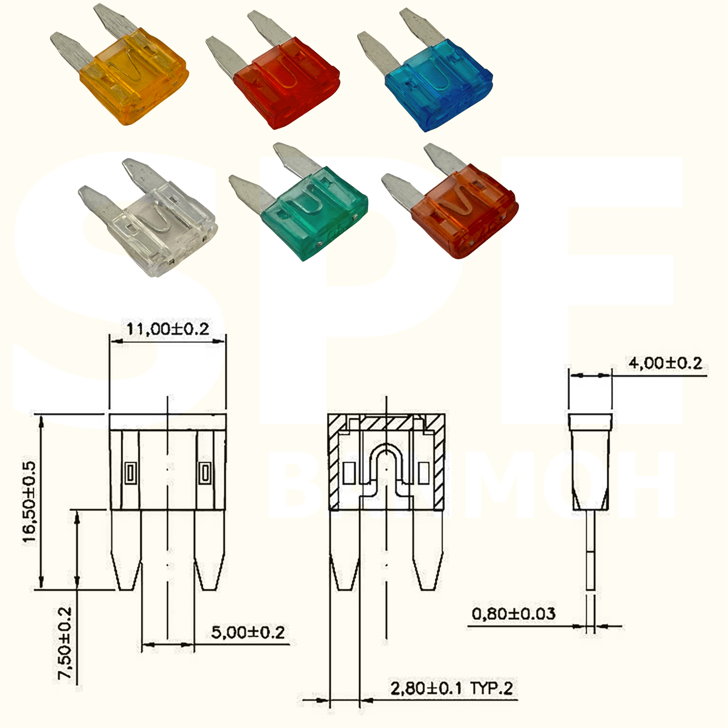 [ 100 ชิ้น ] FMN ฟิวส์เสียบมินิ Mini Blade Fuse ฟิวส์รถยนต์ ลูกฟิวส์ ฟิวส์ใบมีดมินิ ATO/ATC Mini blade fuses Car Fuse ฟิวส์รถยนต์ ขนาดเล็ก ฟิวส์มอไซ ฟิวส์เครื่องจักร ฟิวส์เสียบ Automotive fuse AUTO FUSE อุปกรณ์ป้องกันกระแสเกิน