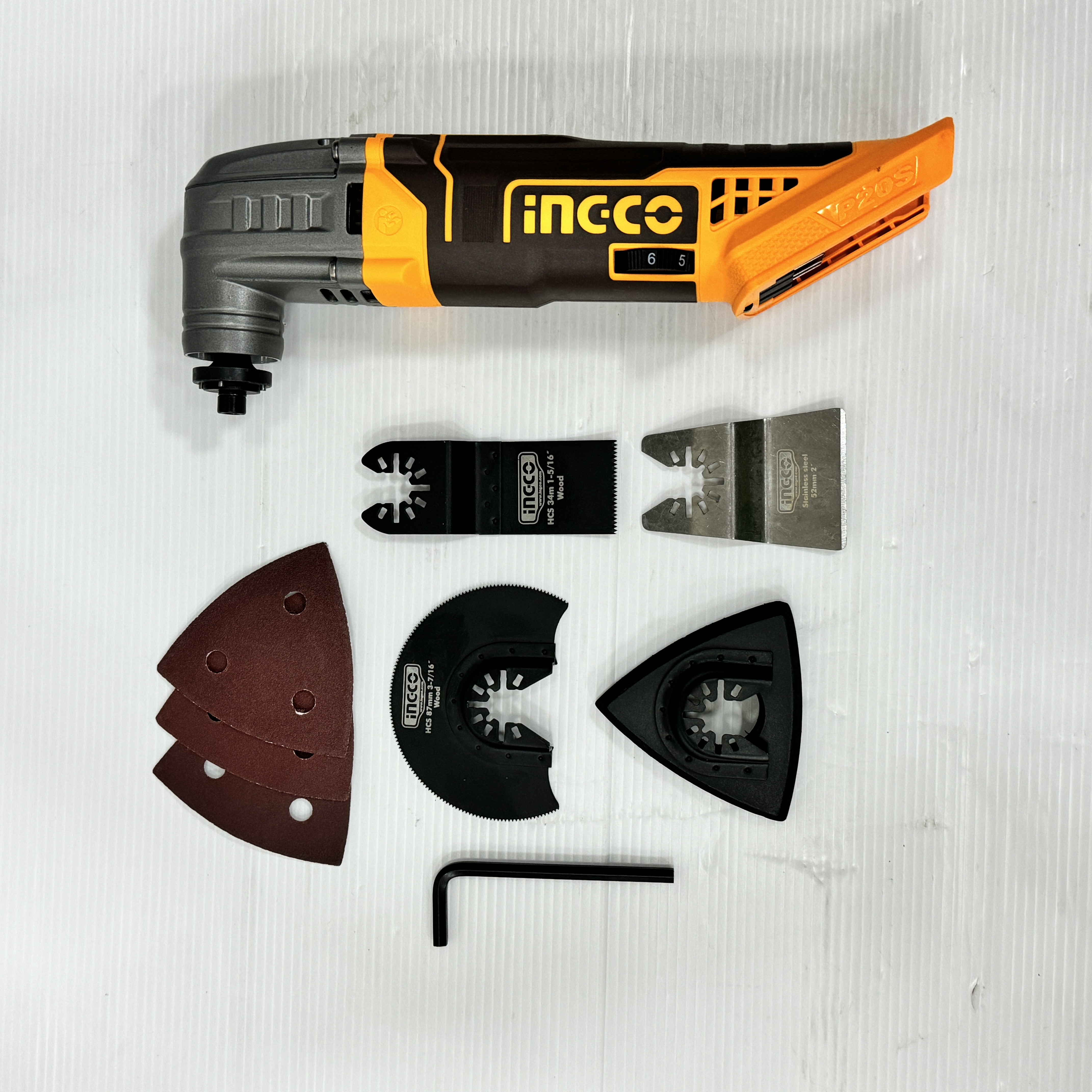 INGCO Combo Set CKLI20276 20V. (CMLI2022+CSHSLI2014) เครื่องตัดอเนกประสงค์+เครื่องขัดกระดาษทราย