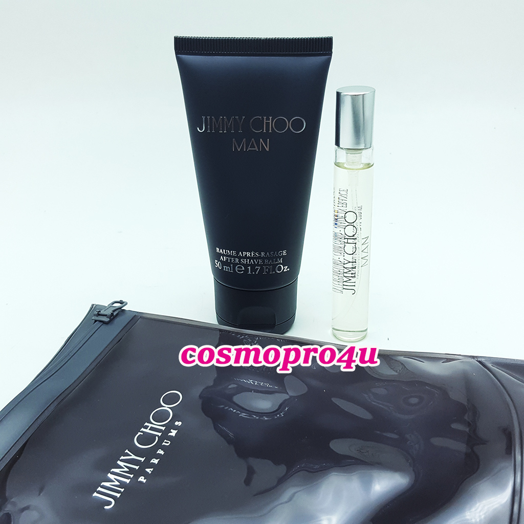 (set mini) ชุดน้ำหอมTravel kit มี Jimmy Choo Man 7.5ml, After Shave Balm 50ml และ ซองกันน้ำ