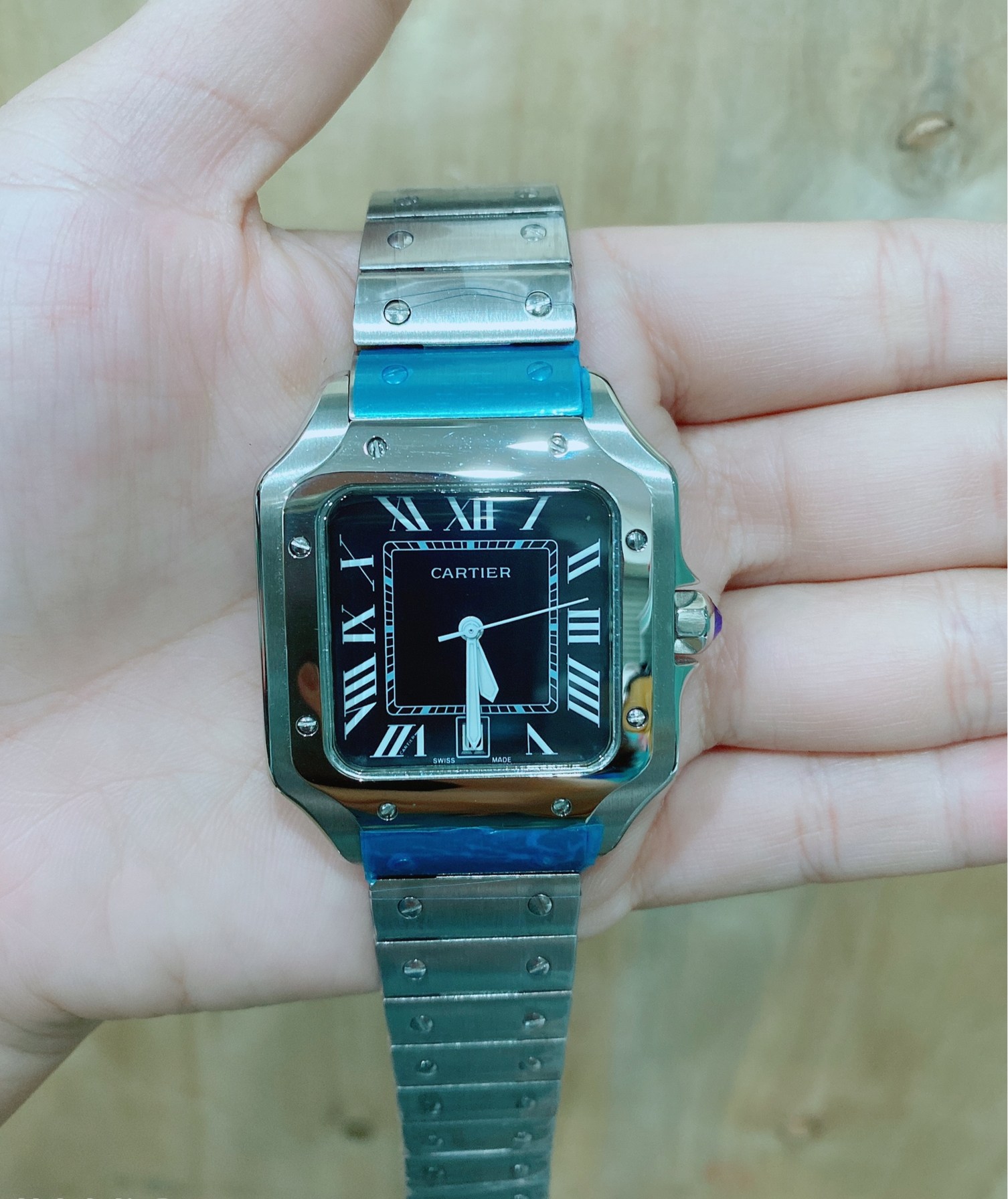 Cartier Santos 100 - Stainless (Medium size) กล่องหนัง พร้อมอุปกรณ์ครบชุด