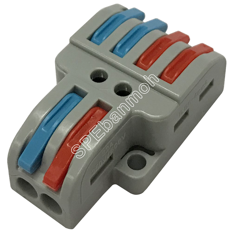[ 3 ชิ้น ] LT-422 ตัวแยกสาย 2 ช่อง 2ชุด 32A 450V เทอร์มินอลรวมสาย แยกสาย เต๋าแยกสาย ตัวแยกสายไฟ Quick Wire Connector Push-in Conductor Terminal Block ตัวแยกสายไฟ ตัวรวมสายไฟ Universal Wiring Electrical Splitter Cable Connectors