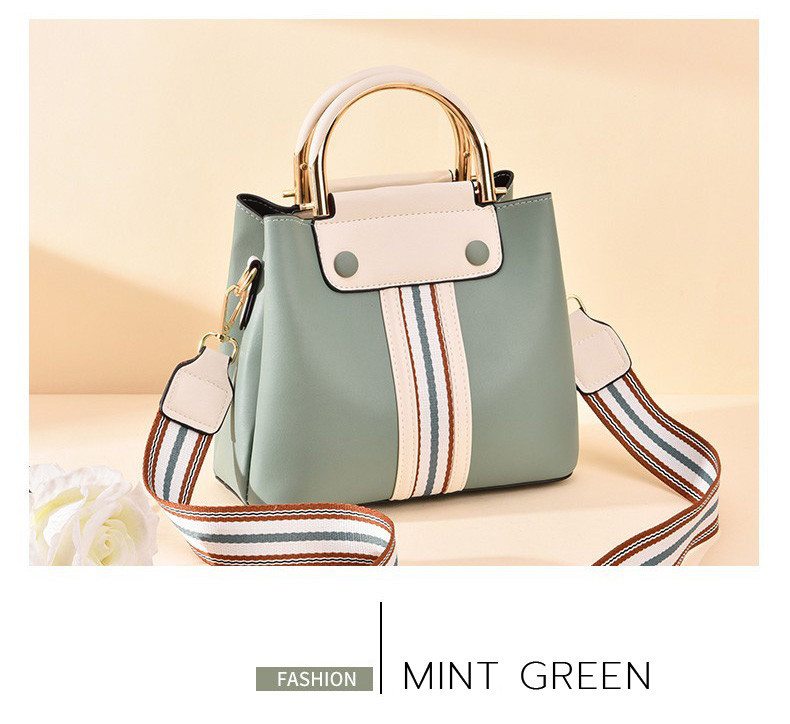 BAG-003 กระเป๋าถือแฟชั่นพร้อมสายสะพายสำหรับคุณผู้หญิง สีเขียวมิ้น
