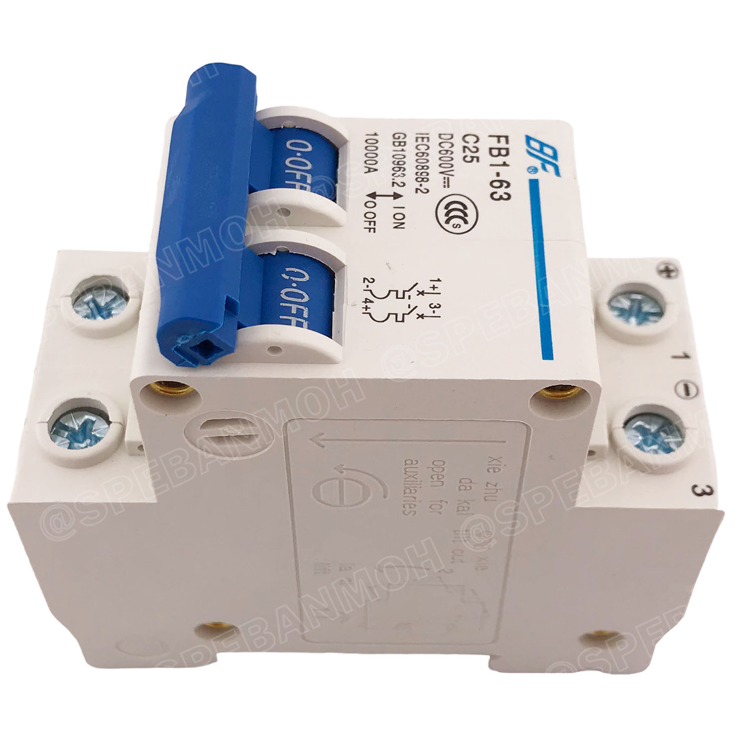 [ 1ชิ้น ] FB1-63-2P 25A BF เบรกเกอร์ ดีซี 2P 25แอมป์ 2Pole DC Breaker 600 VDC DC Circuit Breaker 2P สำหรับงาน solar cell เบรกเกอร์ไฟฟ้าโซลาร์เซลล์ DC ป้องกันกระแสเกิน ใช้ได้กับไฟฟ้ากระแสตรง DC เบรกเกอร์ 2โพล Solar Breaker เซอร์กิตเบรกเกอร์ MCB Breaker