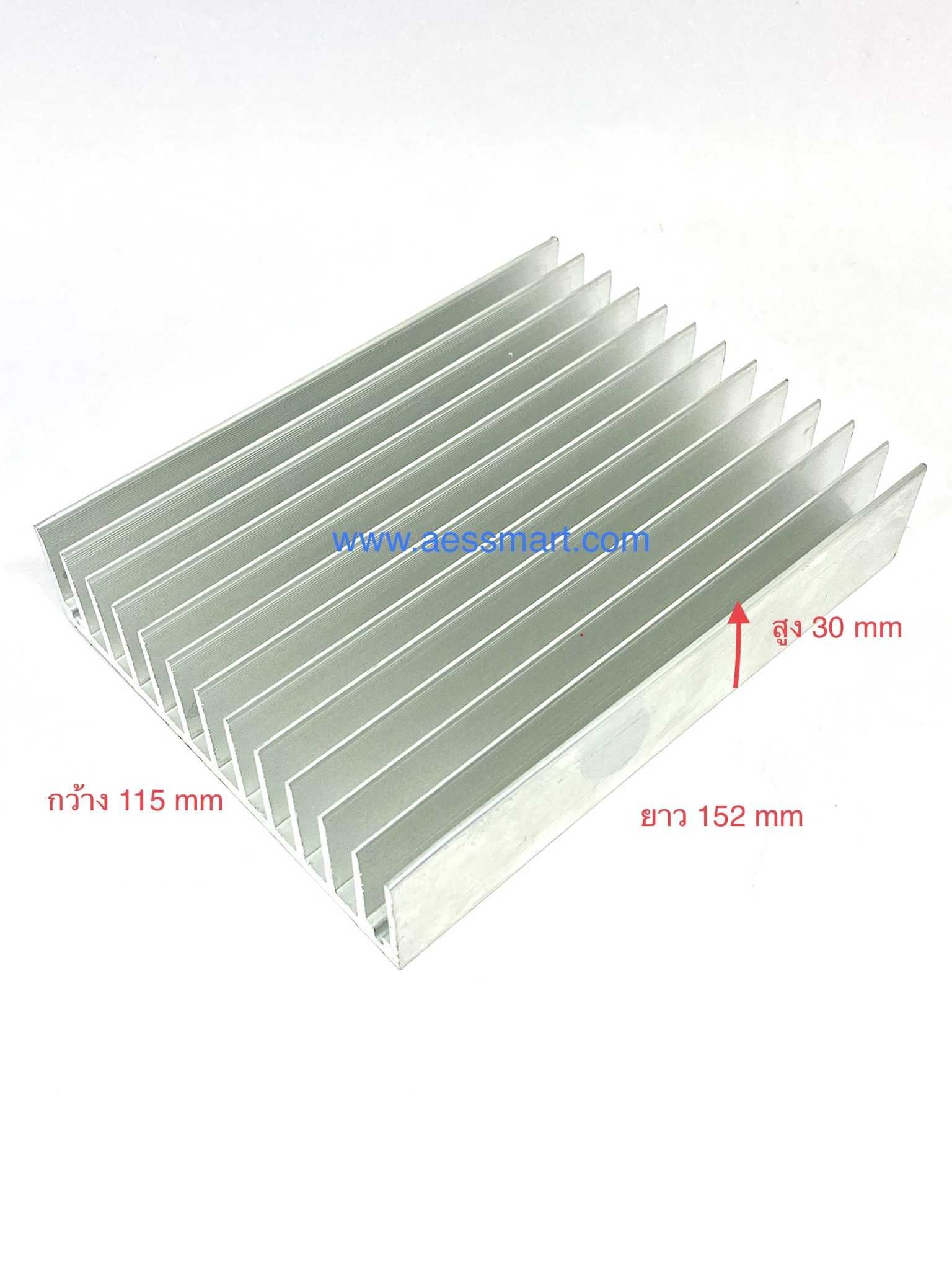 035A : Heatsink 6" สีเงิน 11.5x15x3cm