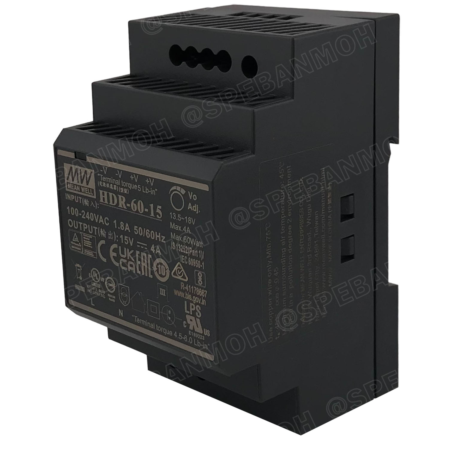 [ 1เครื่อง ] HDR-60-15 พาวเวอร์ซัพพลาย 15V 4A MEAN WELL 60W HDR Ultra Slim Step Shape DIN Rail สวิทชชิ่ง ยึดรางปีกนก INPUT 85-264VAC OUTPUT 15V สวิทชิ่ง เมนเวล 15โวตท์ สำหรับ DIN Rail มีนเวล บอร์ดแปลงไฟ หม้อแปลงไฟ AC to DC