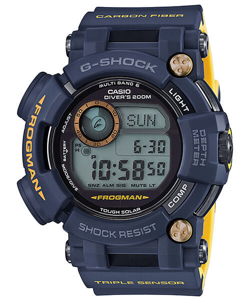CASIO G-SHOCK รุ่น GWF-D1000NV-2DR สีน้ำเงินเข้ม เหลือง FROGMAN (CMG) + แถมฟรีกระเป๋าG-SHOCK