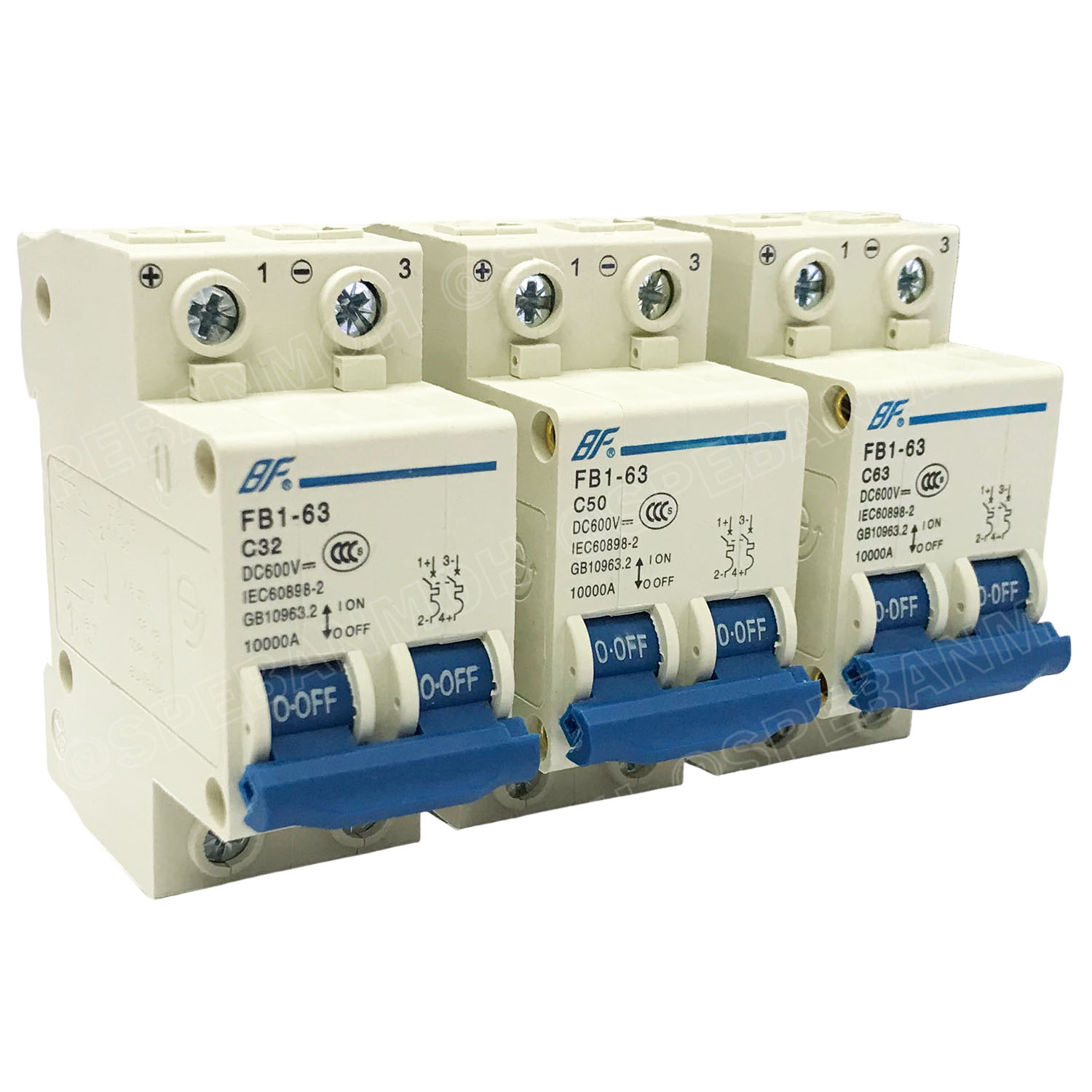 [ 1ชิ้น ] FB1-63-2P BF เบรกเกอร์ ดีซี 2P เลือกพิกัด : 2Pole DC Breaker 600 VDC DC Circuit Breaker 2P สำหรับงาน solar cell เบรกเกอร์ไฟฟ้าโซลาร์เซลล์ DC ป้องกันกระแสเกิน ใช้ได้กับไฟฟ้ากระแสตรง DC เบรกเกอร์ 2โพล Solar Breaker เซอร์กิตเบรกเกอร์ MCB Breaker