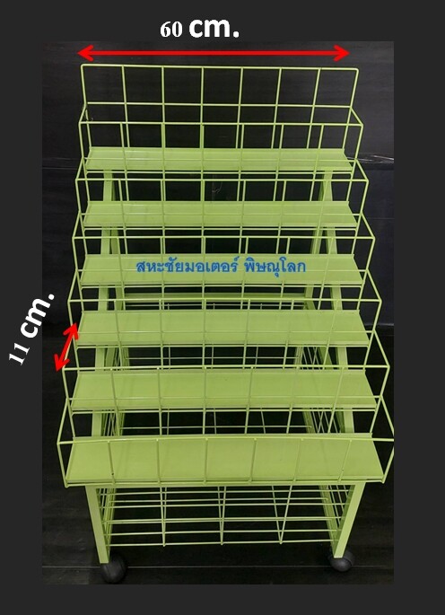 ชั้นวางขวด แบบ 6 ชั้น ขนาด 57x60x100cm. พร้อมล้อเลื่อน