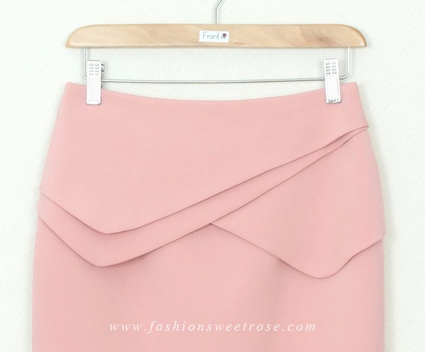 SK-294 กระโปรงแฟชั่น&ทำงาน ทรงสอบ ผ้าไหมอิตาลีสีชมพู Peach Pink