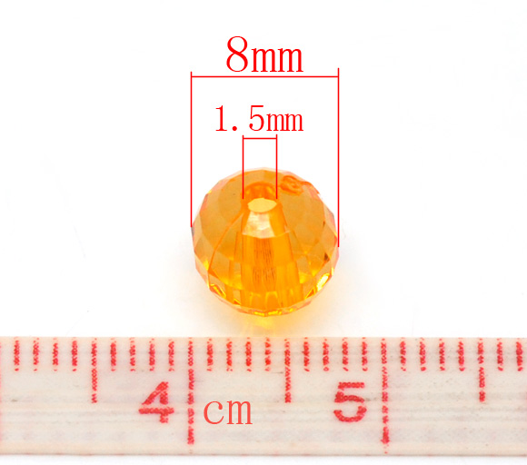 ลูกปัดอะครีลิคกลม คริสตัลสไตล์ ขนาด 8mm แพ็ค 100 เม็ด