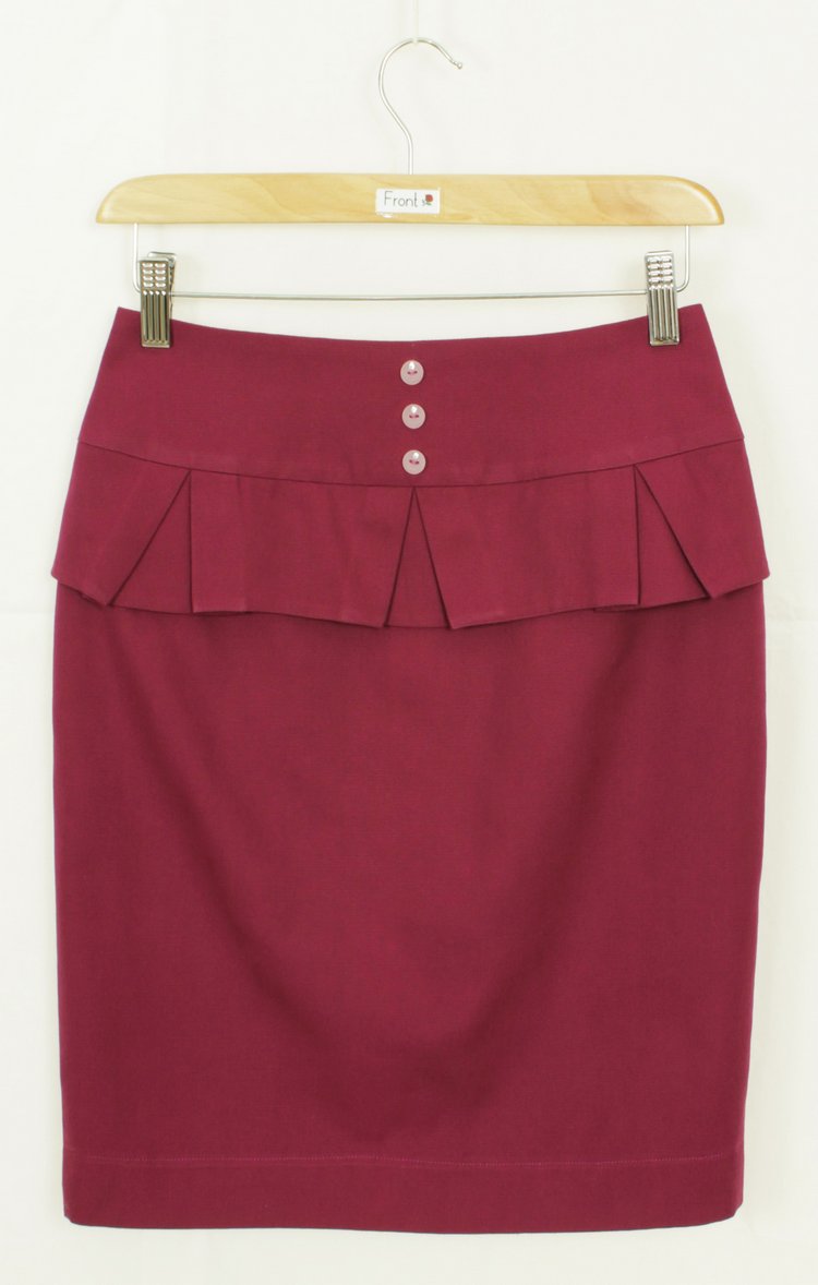 SK-165 กระโปรงแฟชั่น&ทำงาน ทรงสอบ ผ้าคอตต้อนญี่ปุ่นสีม่วง