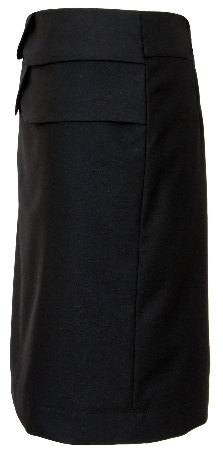 SK-097 กระโปรงแฟชั่น&ทำงาน ทรงสอบ ผ้าคอตต้อนญี่ปุ่นผสมสเปนเดคสีดำ