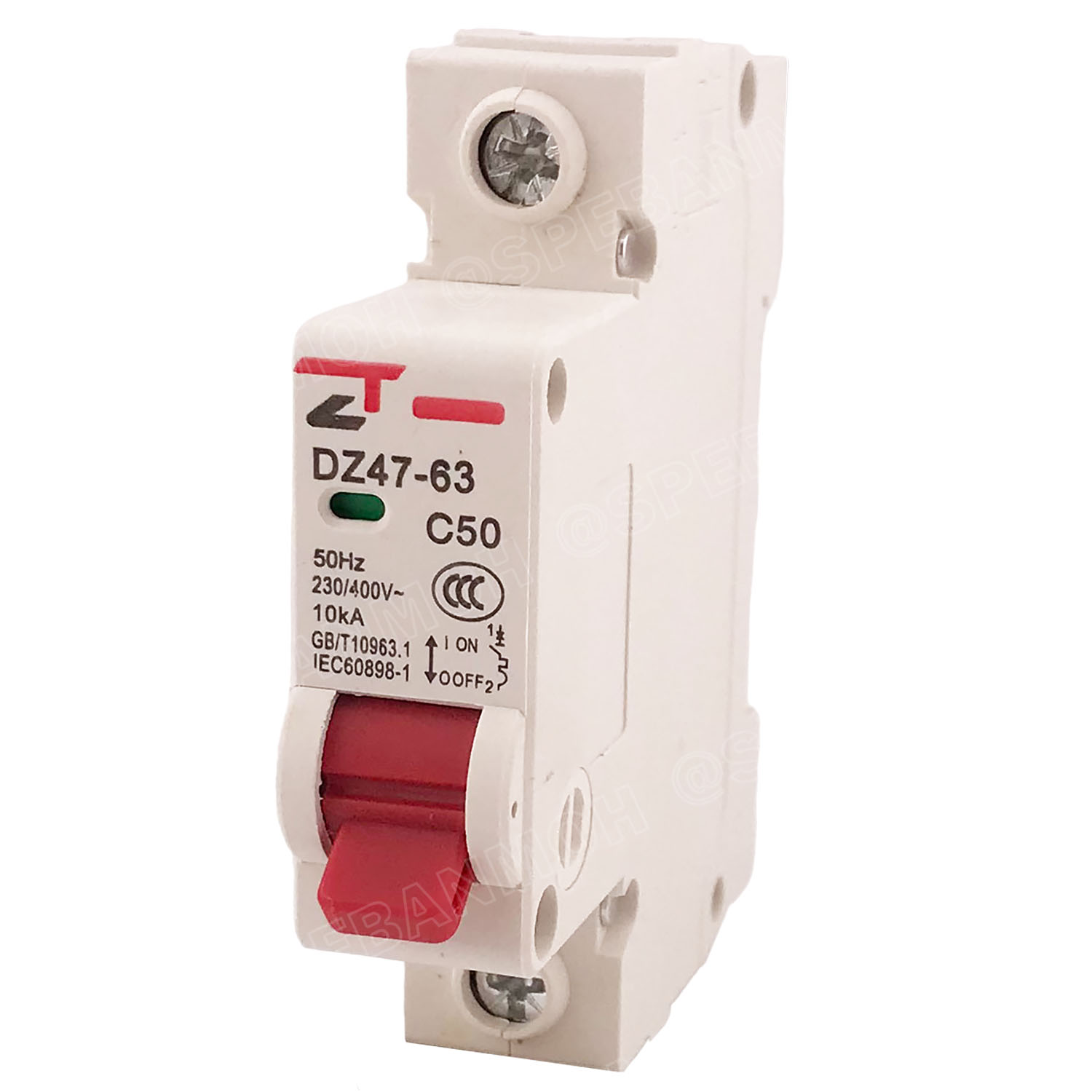 DZ47-63-1P 50A เบรกเกอร์ ลูกย่อย ยึดรางปีกนก 1P 50A AC Circuit Breaker เบรกเกอร์ตัดไฟเกิน 1โพล 50แอมป์ คัดเอาท์ ป้องกันกระแสเกิน Overload ป้องกันการลัดวงจร Short circuit เบรกเกอร์ตัดไฟ เบรกเกอร์ลูกย่อย Ac Circuit Breaker ไฟบ้าน 230V/400V AC มินิเซอกิตเบรก