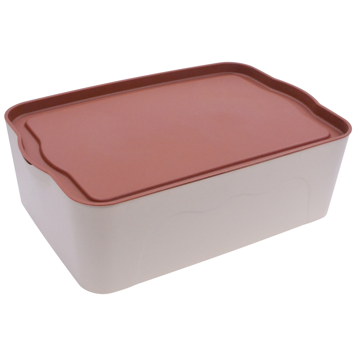 PL-002/2 BRกล่องพลาสติก-กลาง สีน้ำตาล