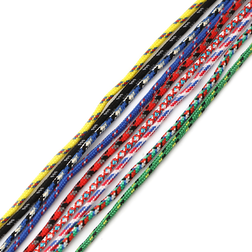 สายคล้องแมส เชือกเทอริรีน ลายถักหลากสี พร้อมก้ามปูพลาสติกสีดำ ยาว 55 ซม. 1 เส้น 20 บาท