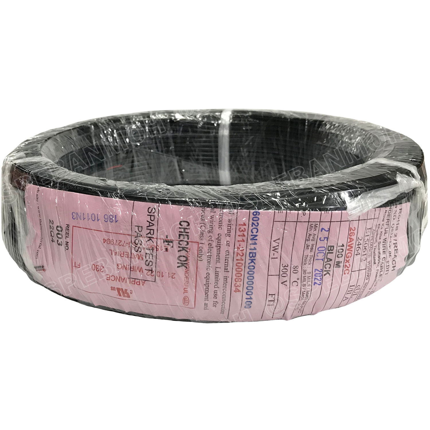 [ 5 เมตร ] TW-2464-26AWG-2C 2C 26AWG UL2464 300V 80°C สายมัลติคอร์ Multicore Cable สายคอมพิวเตอร์ UL 2464 ไม่มีชีลถัก AWM 2464 26AWG VW-1 80°C 300V E150612 THAI WONDERFUL 26AWG -F-(LF) AWM I/II A FT1 80°C 300V สาย DC สายไฟ ดำแดง