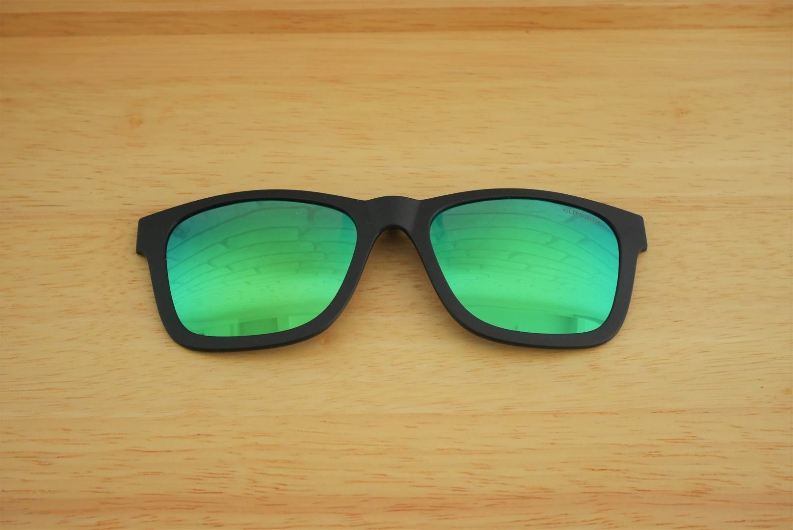 คลิปออนกันแดด Clipsster รุ่น Wayster O Signature Edition กรอบดำเลนส์ปรอทเขียว