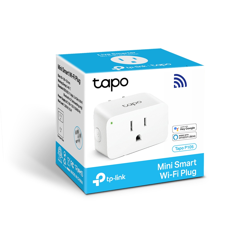 TP LINK Tapo P105 Mini Smart Wi-Fi Plug (สั่งการด้วยเสียงได้) รับประกันศูนย์ไทย 1 ปี
